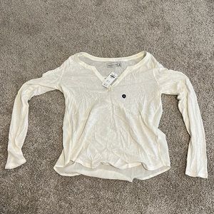 Abercrombie & fitch long sleeved white shirt size M